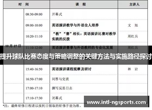 提升球队比赛态度与策略调整的关键方法与实施路径探讨